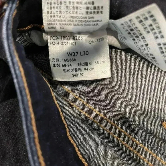 LEVI STRAUSS Mid-Rise Skinny Jean Denim Stretch Dark Wash Women’s Size W27 L30 - Picture 7 of 7